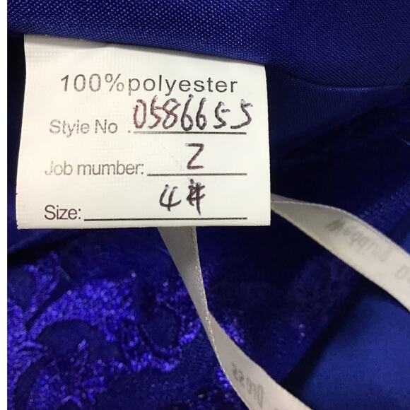 MOTHER OF THE BRIDE SZ 4 S royal blue lace up beaded maxi dress NEW b124 - Picture 7 of 8